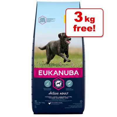 18 kg Eukanuba tørfoder til hunde - 15 kg + 3 kg gratis!*