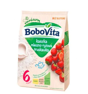 Bobovita Kaszka mleczno-ryżowa Truskawka po 6 m-cu