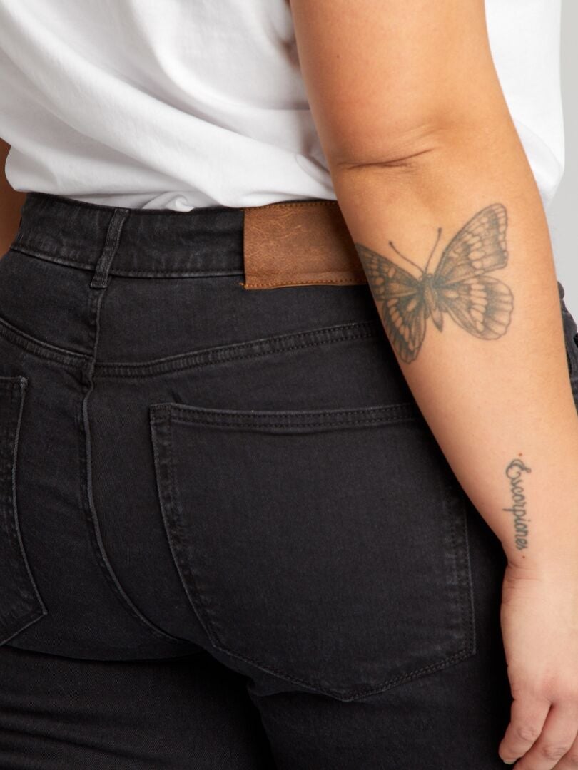 Pantalones vaqueros de corte regular con 5 bolsillos, talla L30 - NEGRO
