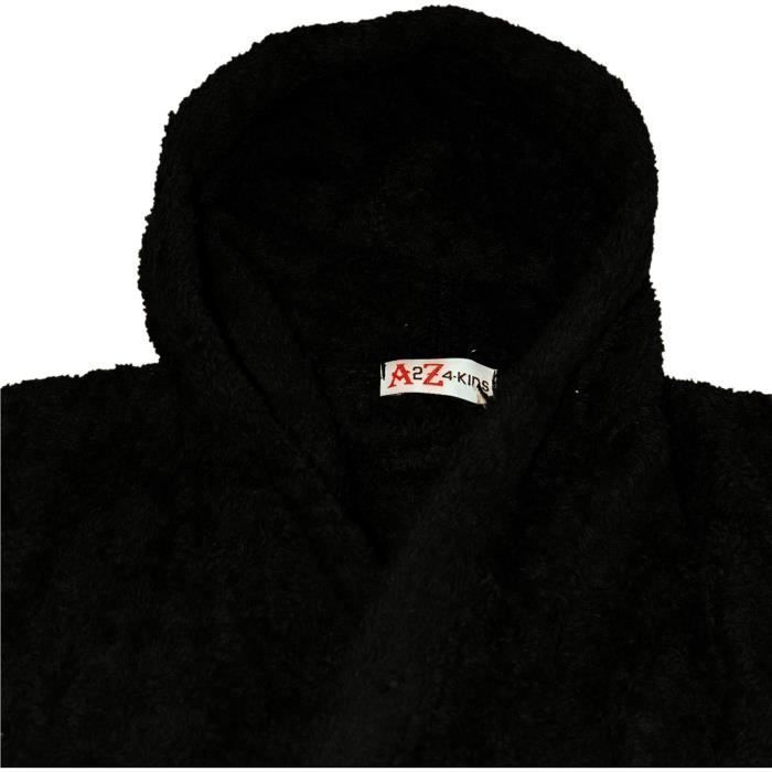Bata de baño con capucha para niños - Unisex - Negra - Ropa de estar por casa para niños y niñas