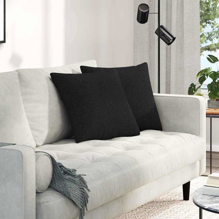 Cuscini per divano - vidaXL - Neri - 45x45 cm - Fodere sfoderabili - Imbottitura in poliestere - Uso interno - Set da 2