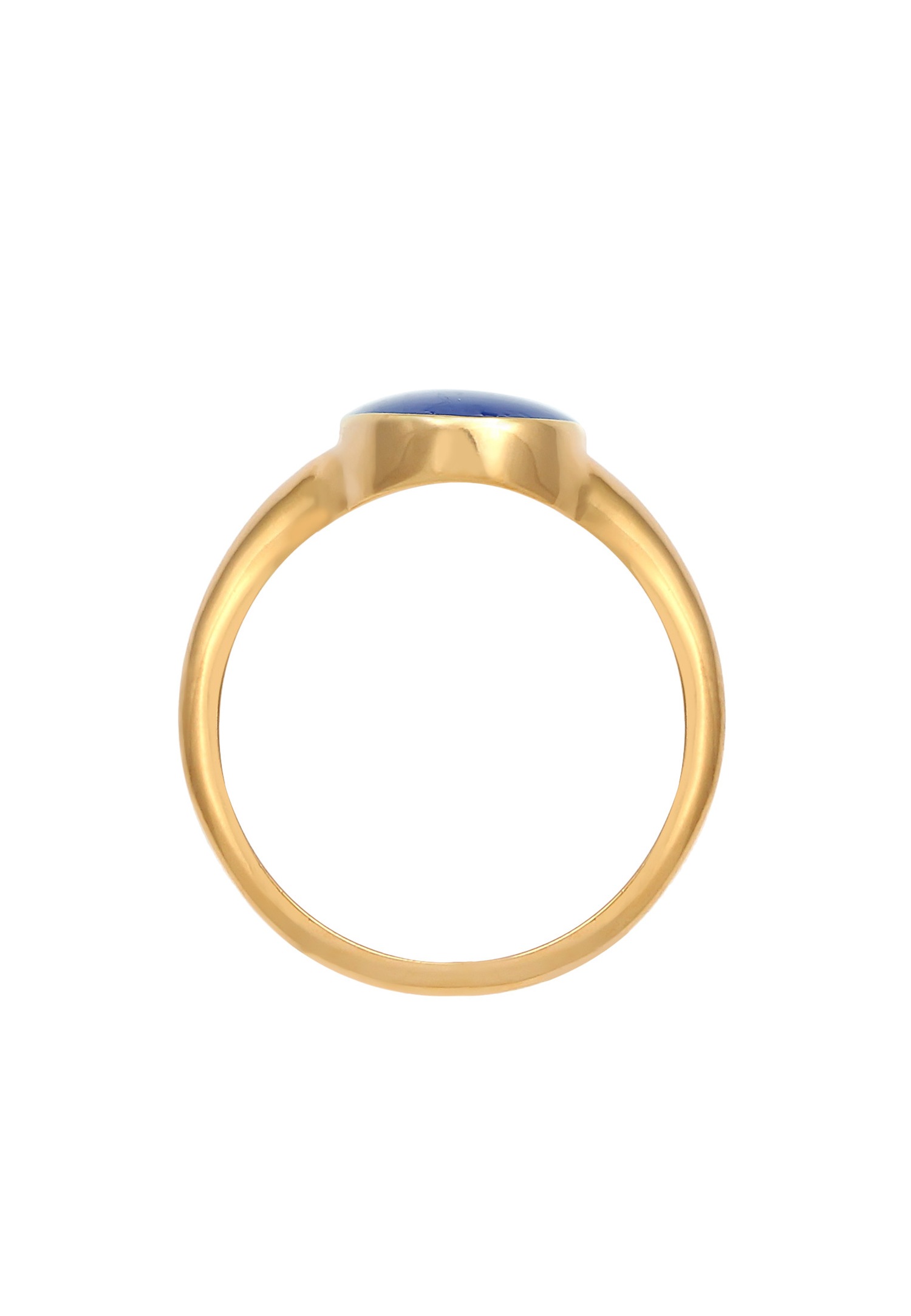 Elli Bague Signet pour Femme Ovale Classique avec Émail en Argent Sterling 925 Plaqué Or