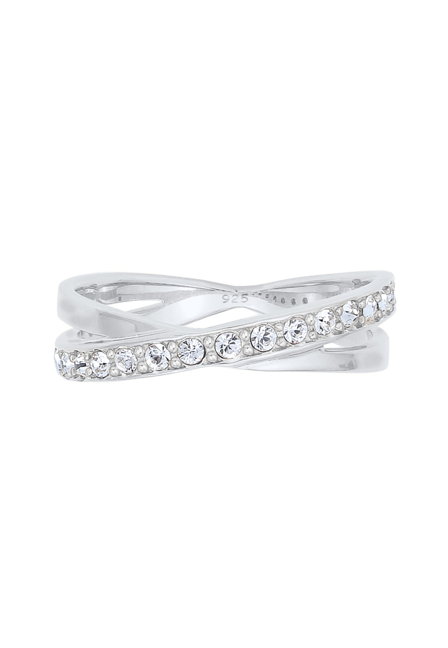 Elli Femmes Enroulement Élégant avec Cristaux en Argent Sterling 925