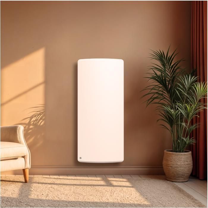 Radiateur électrique fixe à inertie sèche céramique - BESTHERM - ARIA 2000W  - vertical blanc