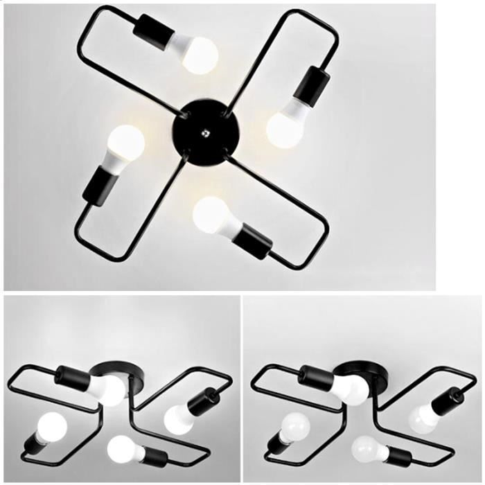 Plafonnier - TEMPSA - Lustre Vintage - Ø52 cm - H15 cm - E27 (ampoule non incluse)