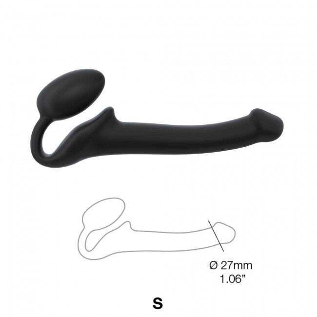 Strap-On-Me Szilikon Hajlítható Strap-on Fekete S