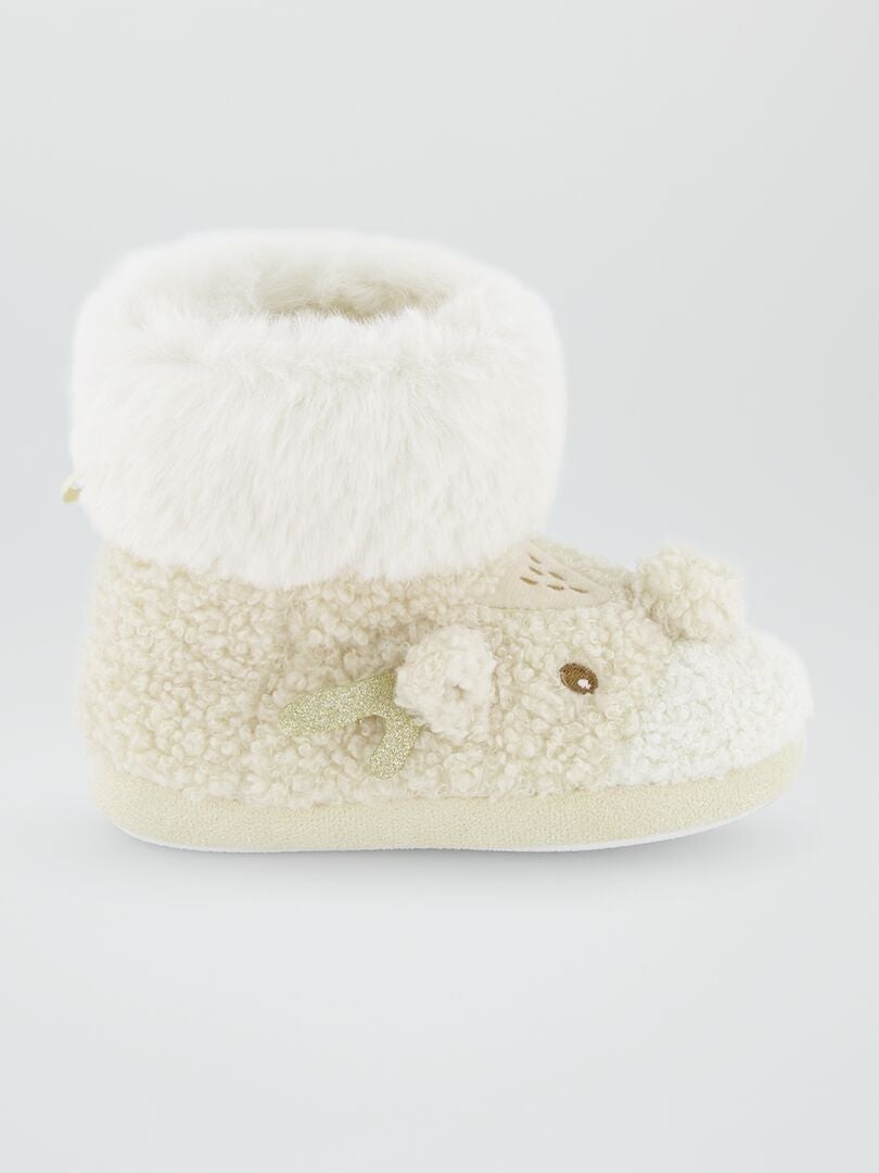 'Kerstrendier'-slippers - BEIGE