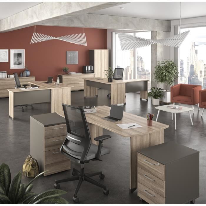 Mueble auxiliar P61 JAZZ - GAMI - Marrón capuchino - 3 cajones - Contemporáneo