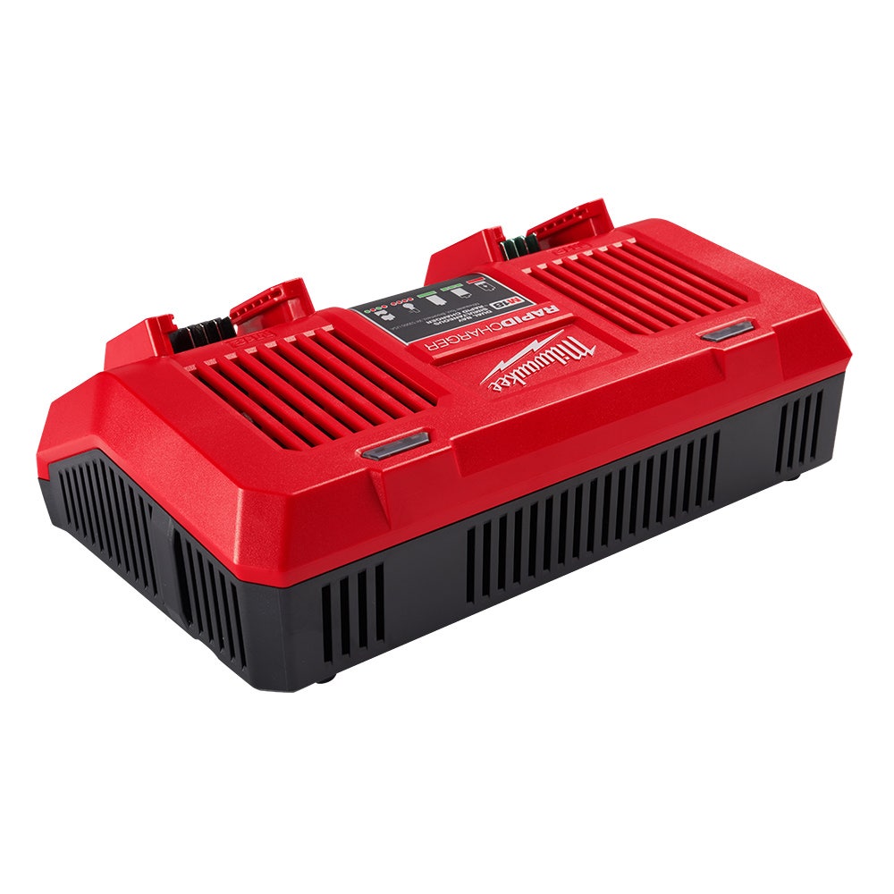 Carregador rápido Milwaukee de 18V com duas baias, carregamento simultâneo M18DFC