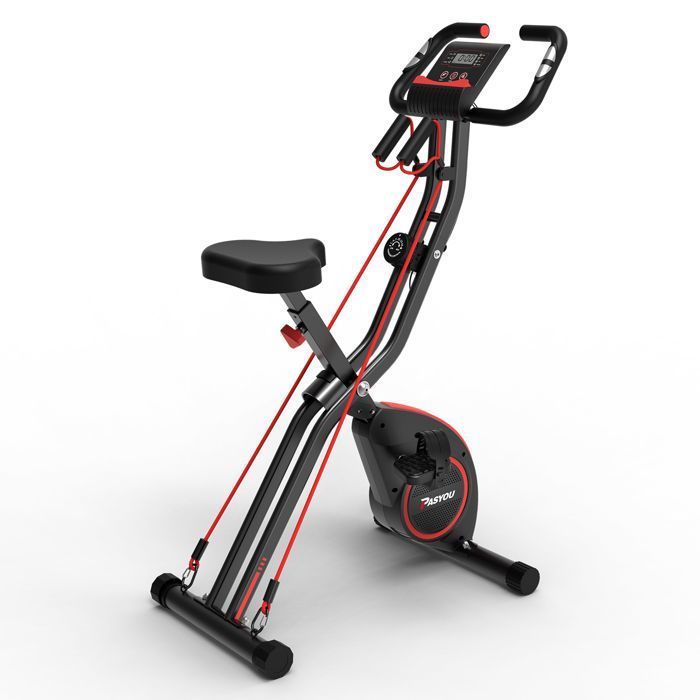 Vélo d'appartement - PASYOU - PX08 - Pliable 4 en 1 - 16 niveaux résistance magnétique - Moniteur LCD