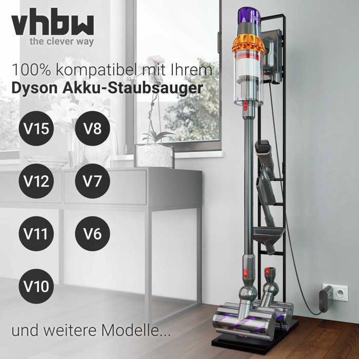 vhbw Support d'aspirateur compatible avec Dyson V12 Detect Slim Absolute aspirateur à batterie, aspirateur à main, gris foncé