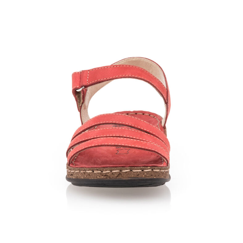 Dámske červené sandále / topánky s otvorenou špičkou