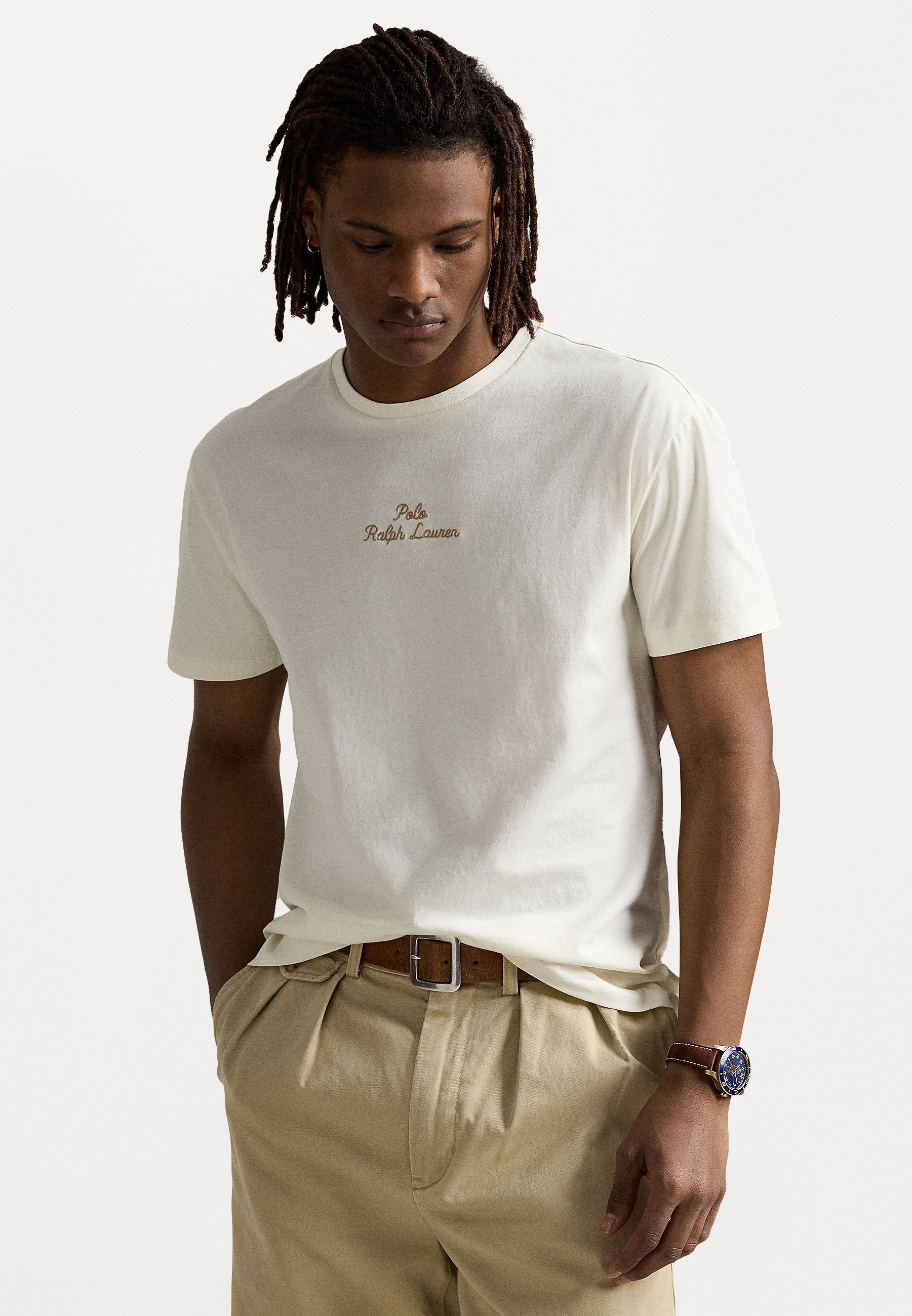 Polo Ralph Lauren SHORT SLEEVE UNISEX - Tricou cu imprimeu - pale cream