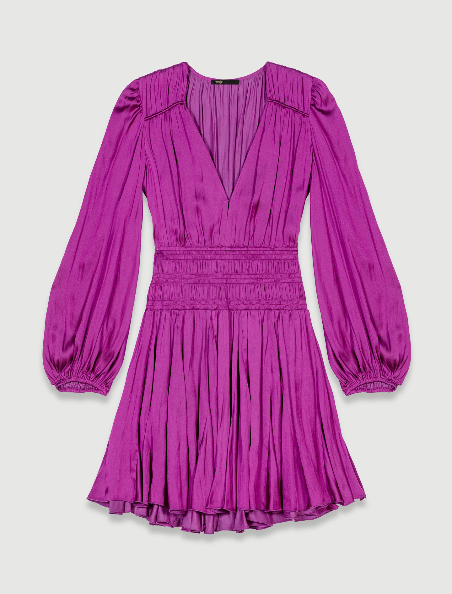 Rochie scurtă din satin - Roz fucsia