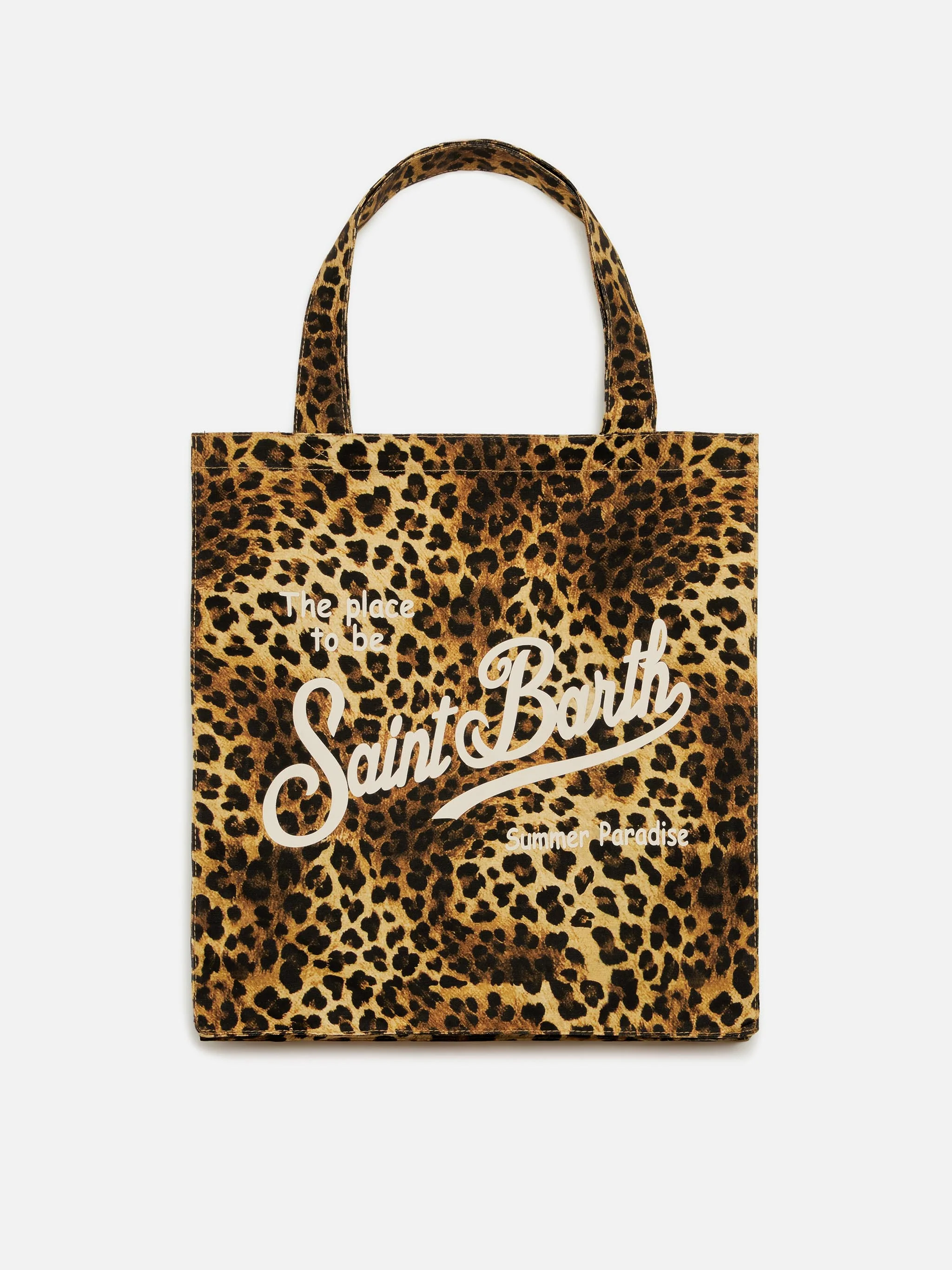 Essentiële katoenen tas met dierenprint en Saint Barth-logo.