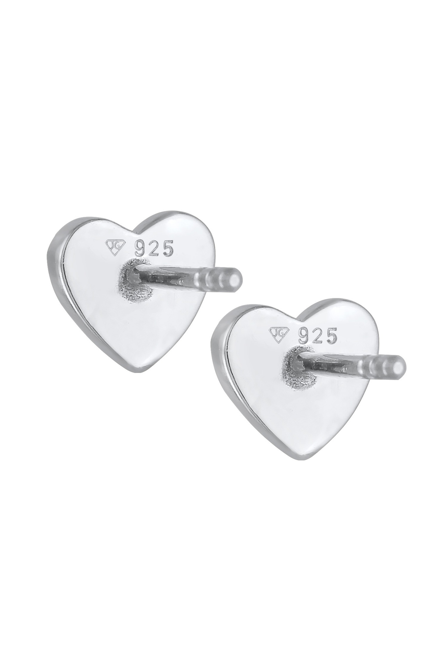 Elli Clous d'oreilles pour femmes Cœur martelé organique en argent sterling 925