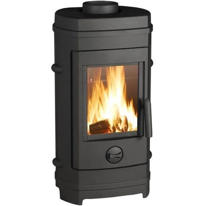 Estufa de leña INVICTA Remilly - Potencia óptima: 7 kW - Potencia máxima: 10,5 kW - Leña de hasta 33 cm - Hierro fundido - Fabricada en Francia - Diseño ecológico