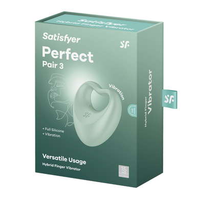Satisfyer Perfect Pair 3 Vibrador Híbrido de Dedo Vibrador Masculino Doble Función Verde 1 unidad 1 unidad