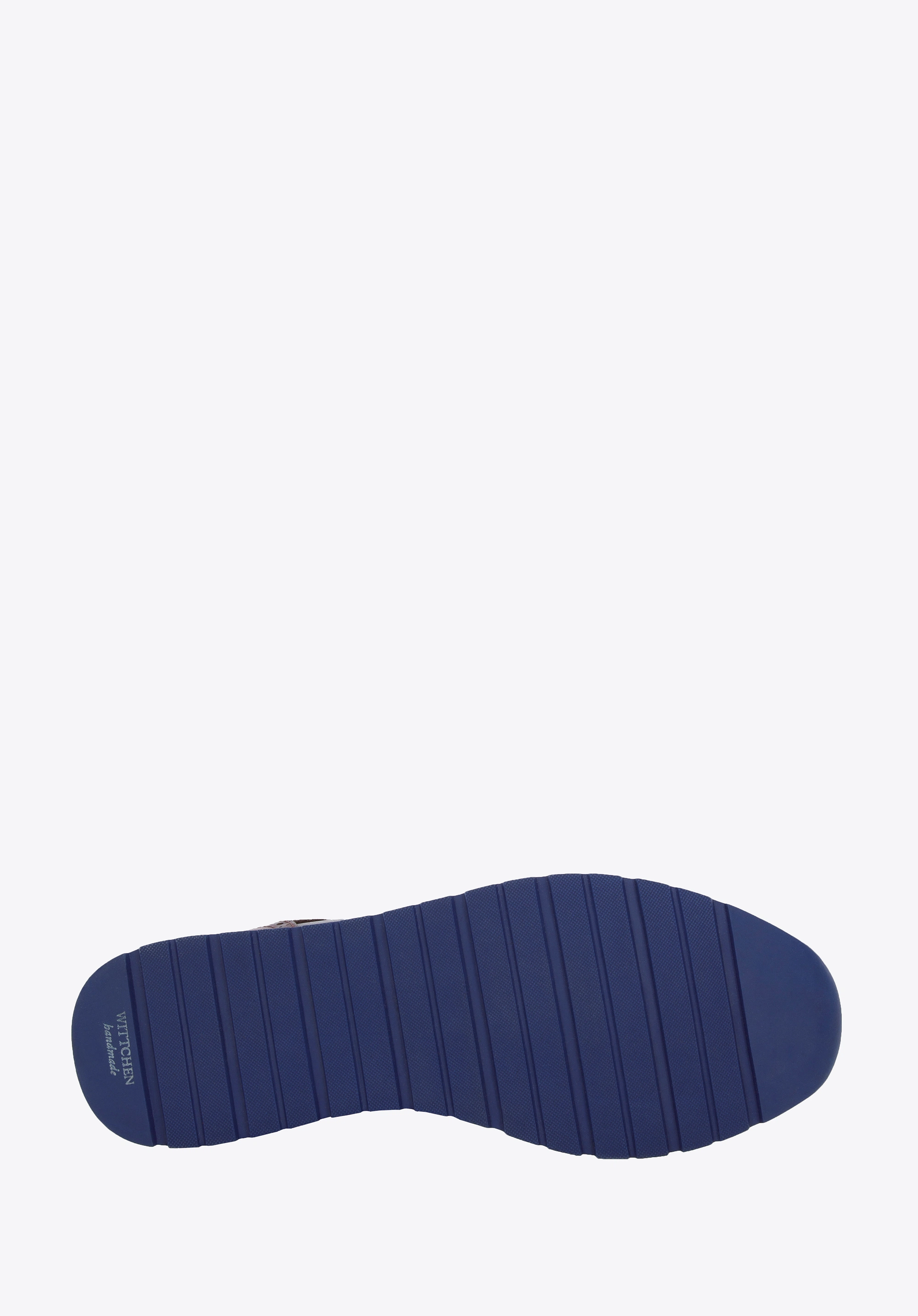 Męskie sneakersy z dwóch rodzajów skór cieniowane granatowo-brązowe