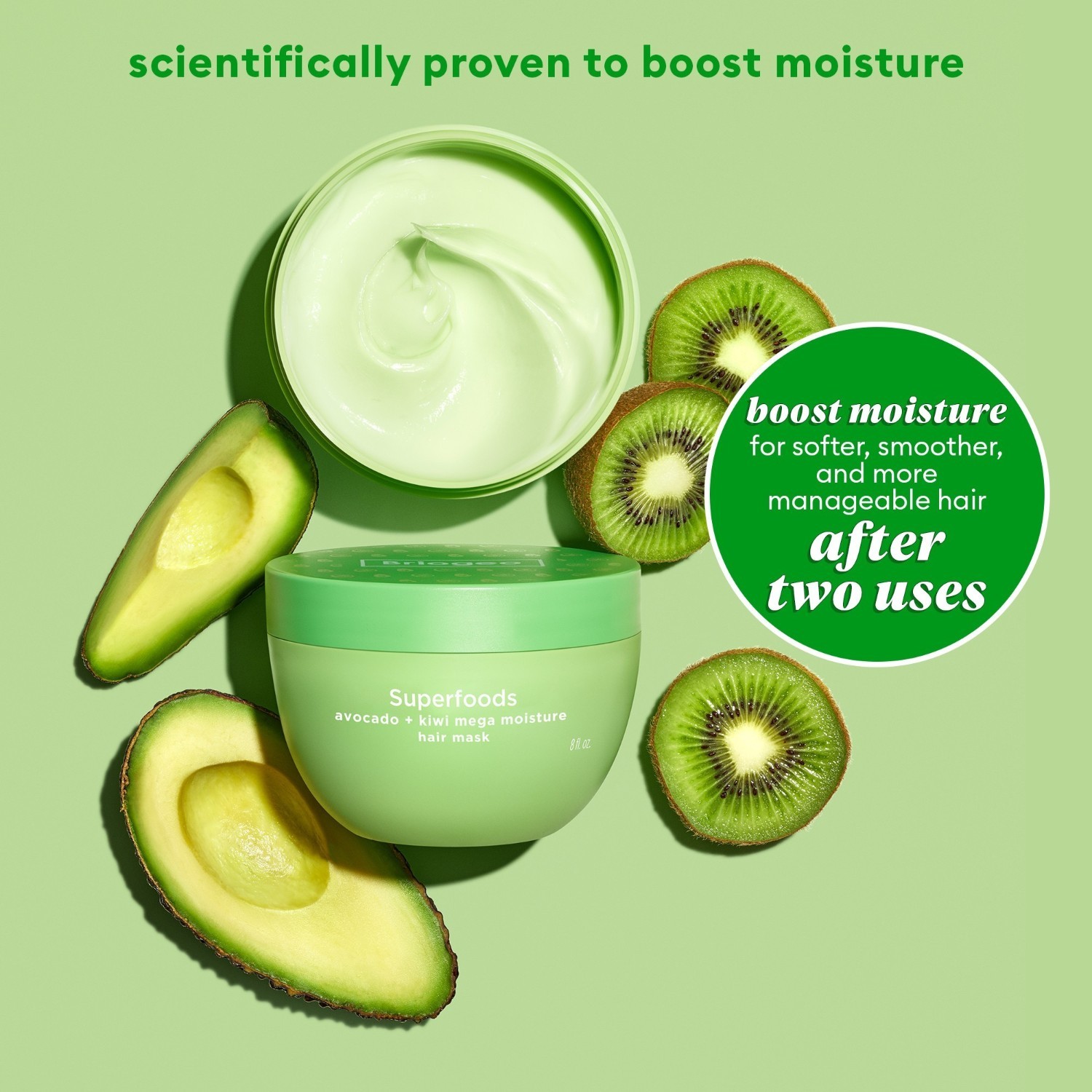 Briogeo vlasová maska Superfoods™ Mega hydratačná vlasová maska s avokádom a kiwi - 240 ml