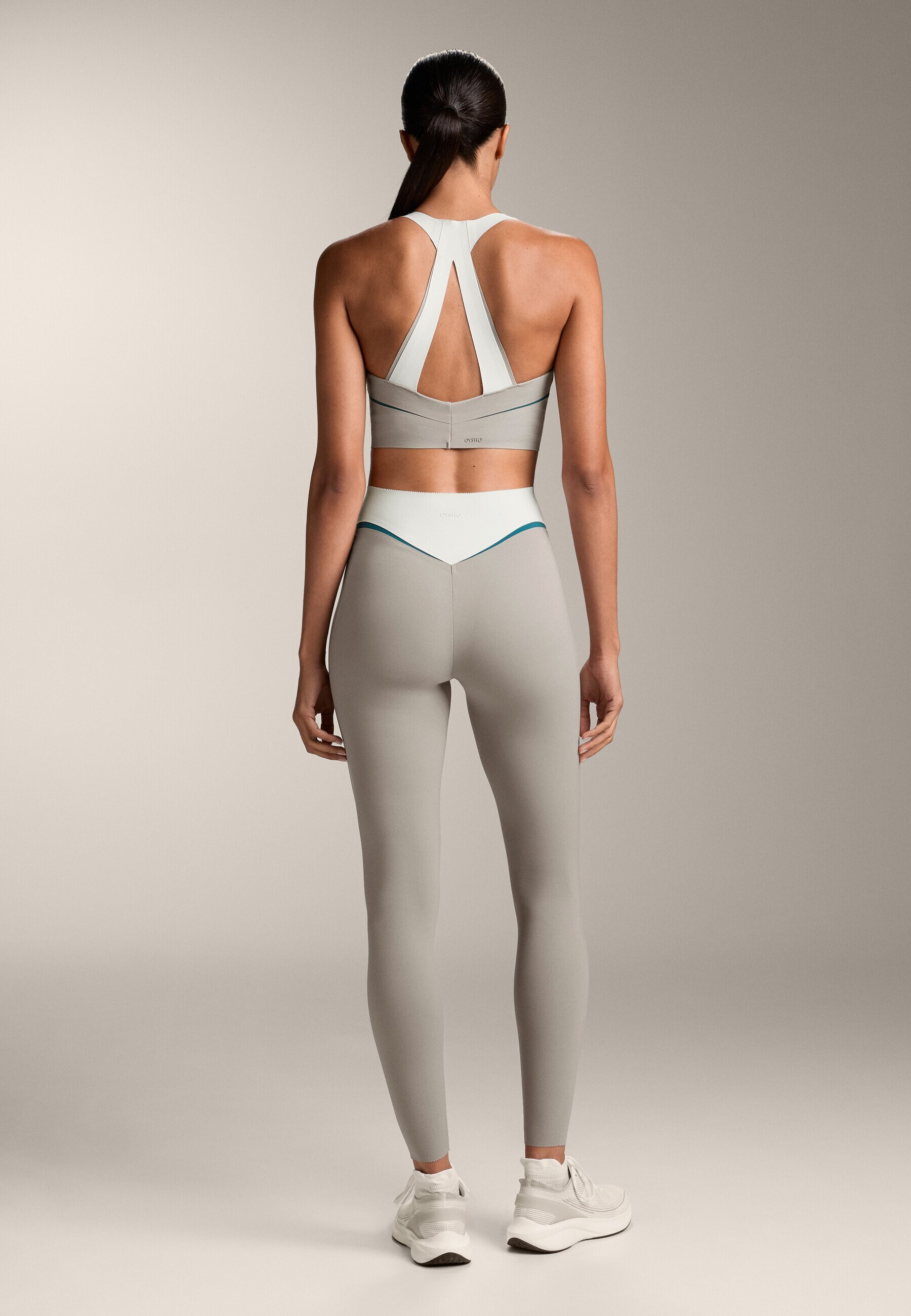 OYSHO COMPRESSIVE CORE CONTROL LINES RISE - Leggings - zand