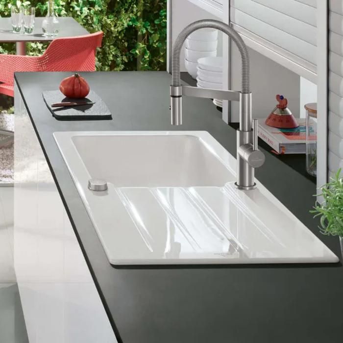 Automatic waste kit for 1 bowl sink CUIPD019 CLEYA and V&B ARCHITECTURA - Space-saving siphon