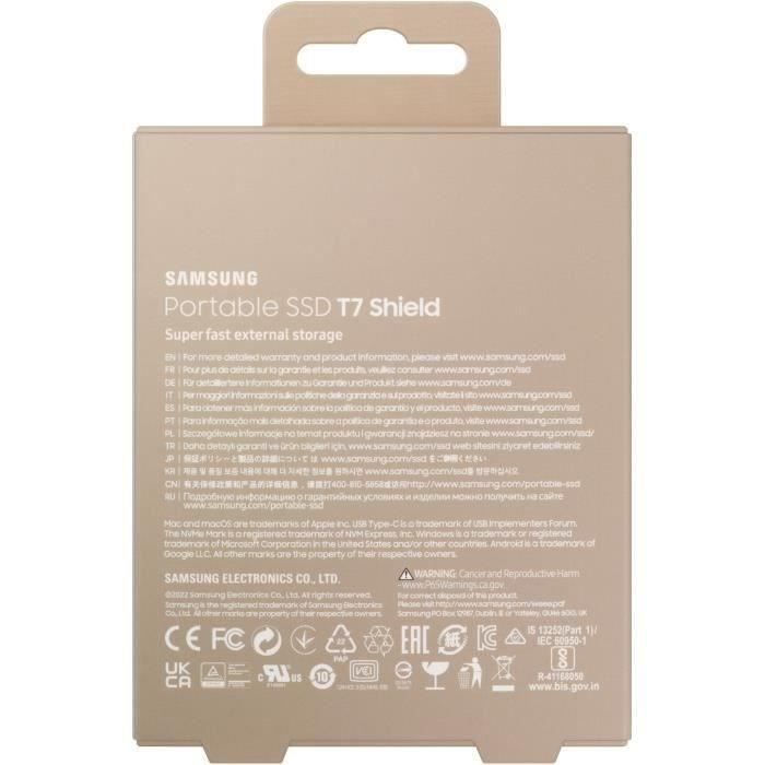SSD externo SAMSUNG T7 Shield bege 2 TB MU-PE2T0K/EU