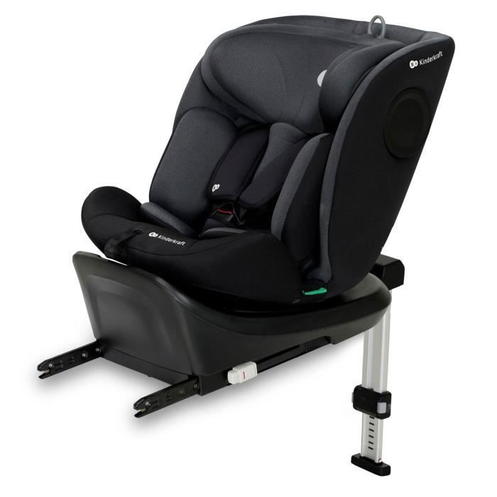 Kinderkraft I-360 I-SIZE Child Car Seat, 40–150cm, 360° Swivel, ISOFIX, Support Leg, H-GUARD, Adjustable Headrest, Black
