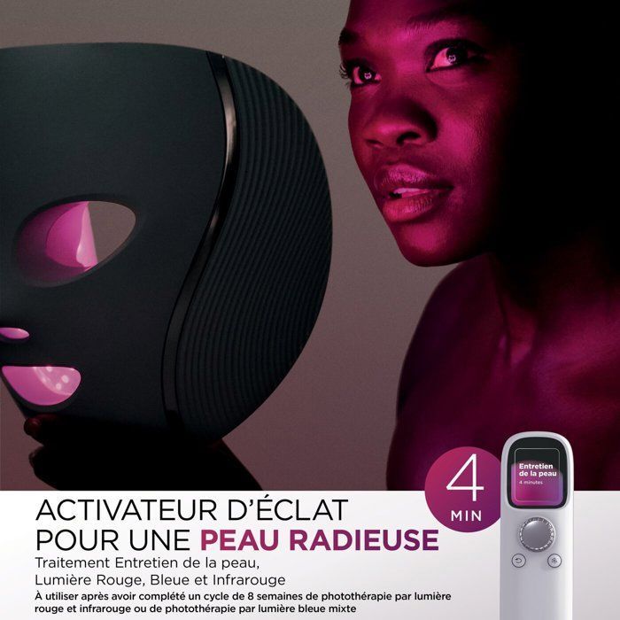 Mascarilla LED CryoGlow de SHARK con contorno de ojos color lila para refrescar el ambiente