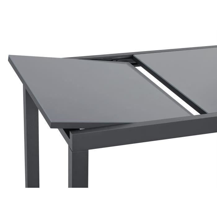 Set da pranzo da giardino per 6-8 persone: tavolo allungabile 180-240 cm + 2 poltrone + 6 sedie - Grigio