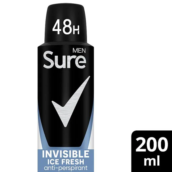 Sure Men Antiperspirant Aerosol Invisible Ice Fresh 200ml