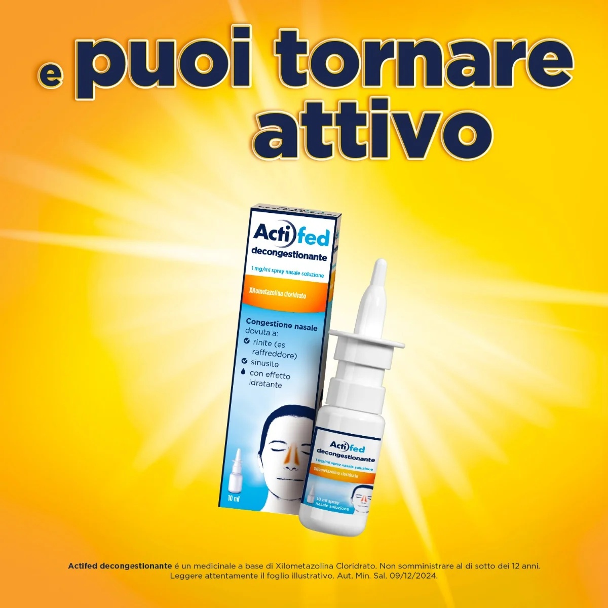 ACTILINE Actifed spray nasal 10 ml Descongestionante rinite e sinusite