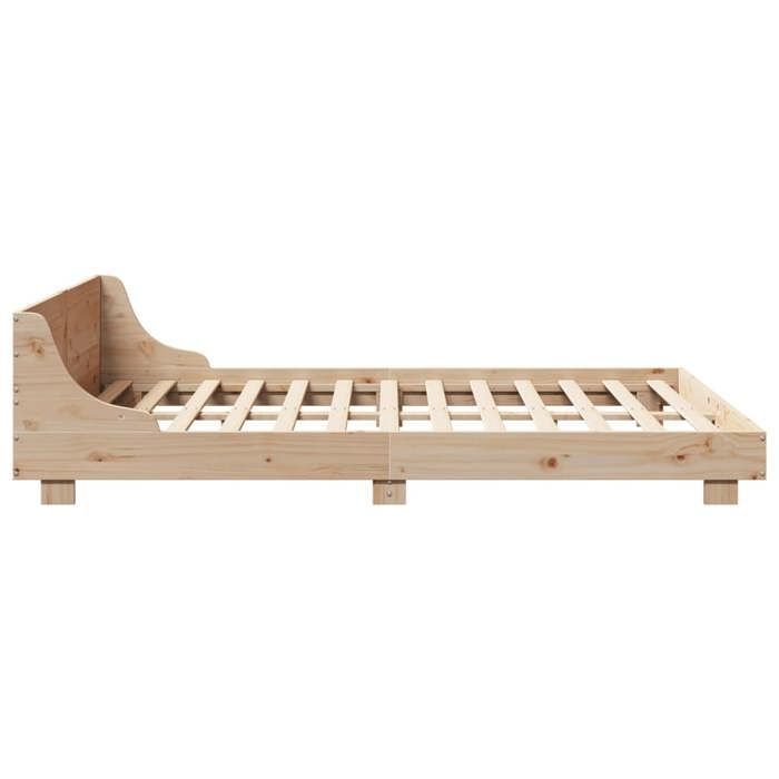 vidaXL Cadre de lit avec tête de lit 140x190 cm bois de pin massif, meuble de chambre, sommier, lit en bois, lit, lit double 850740