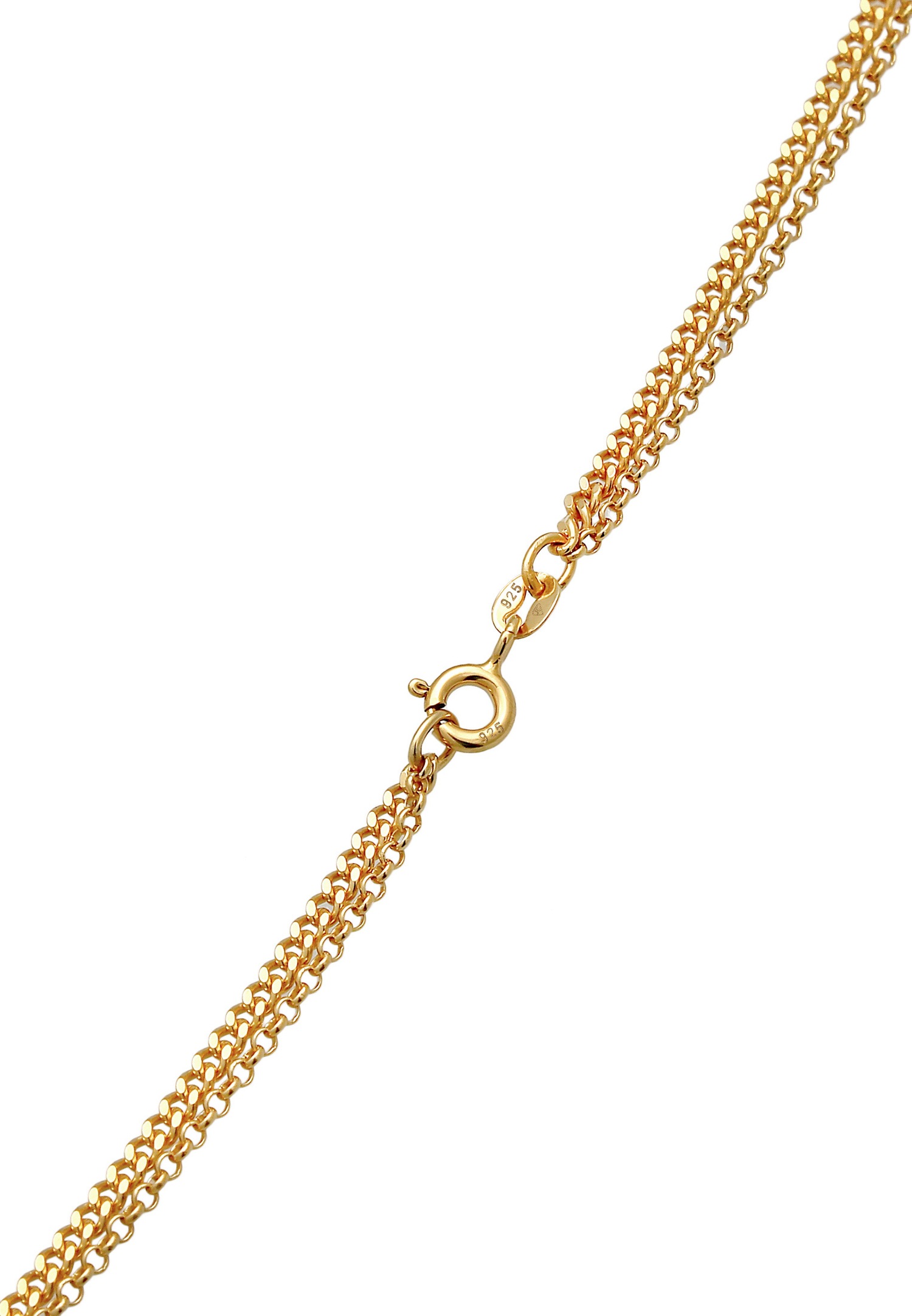 Elli Pendentif plaque de couche pour dames Geo Minimal Trend Classic en argent sterling 925 plaqué or