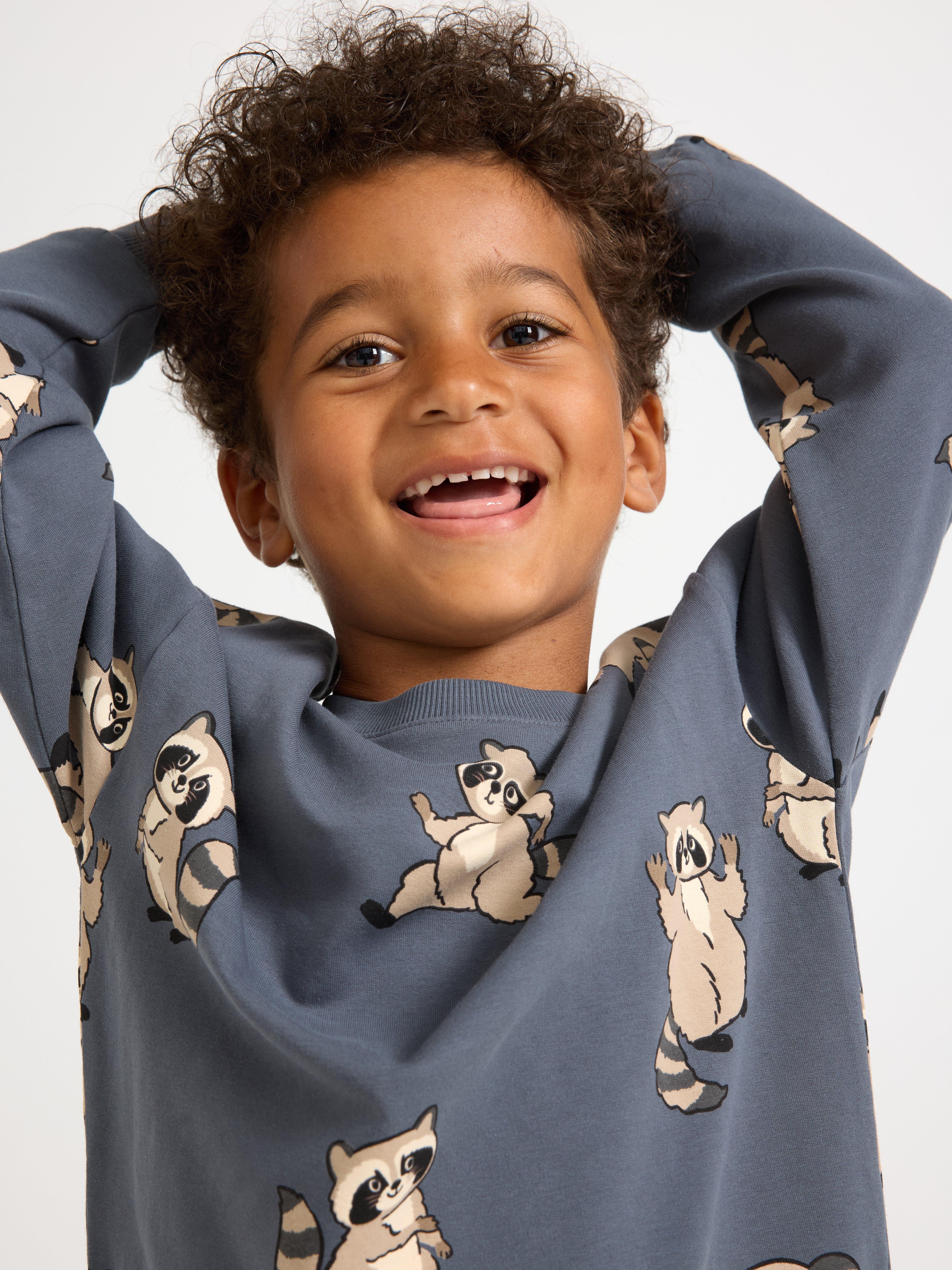 Sudadera estampada gris oscuro