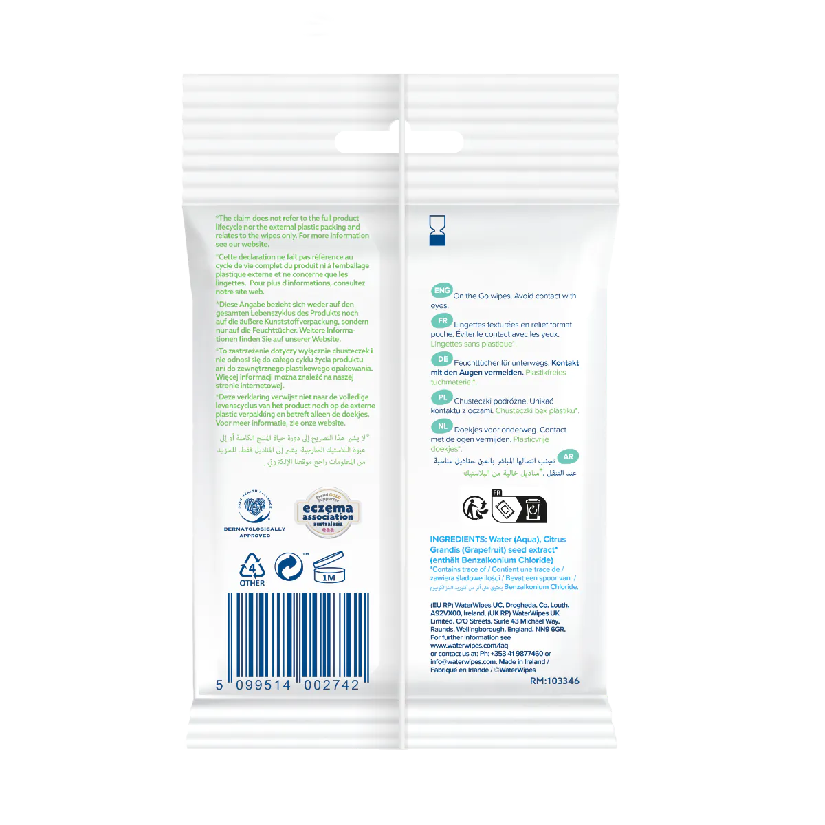 Water Wipes Bio OnTheGo - odświeżające Chusteczki nawilżane 10 szt.