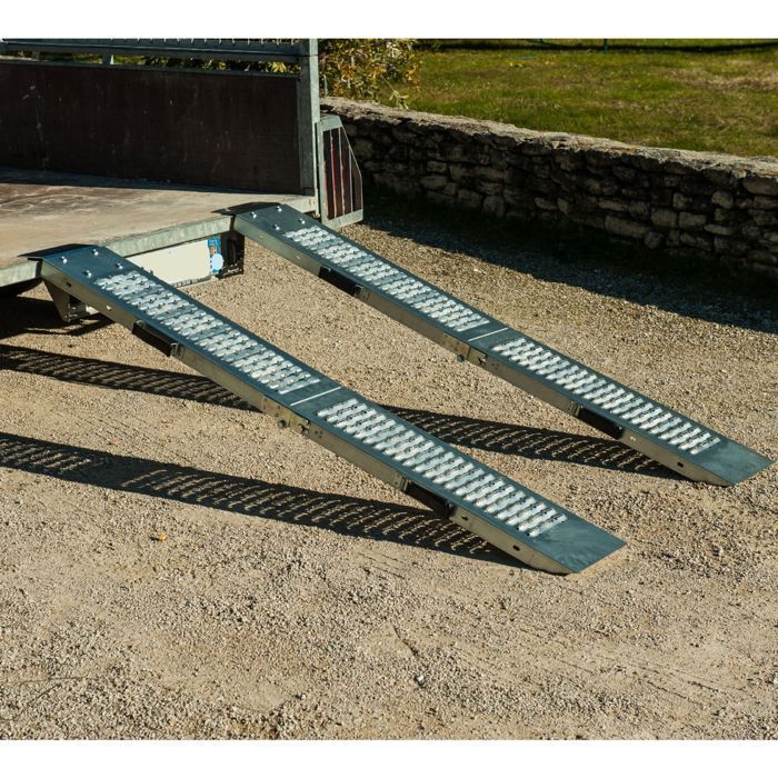Rampas de carga plegables - WERKA PRO - 160 cm - Juego de 2 - 200 kg por rampa - Acero galvanizado
