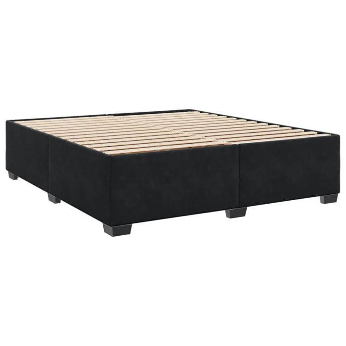 Cama doble CHIC para adultos - 180x200 cm. Estructura de cama negra de terciopelo de 180x200 cm. #Sara92127