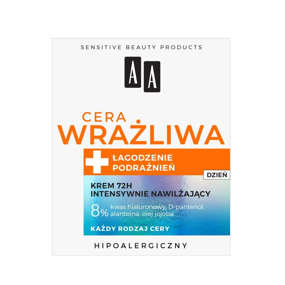 AA Cera Wrażliwa krem intensywnie nawilżający 72h na dzień
