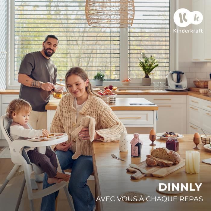 Seggiolone 2 in 1 per bambini - KINDERKRAFT DINNLY - Seggiolone pieghevole - Seduta comoda - Facile da montare