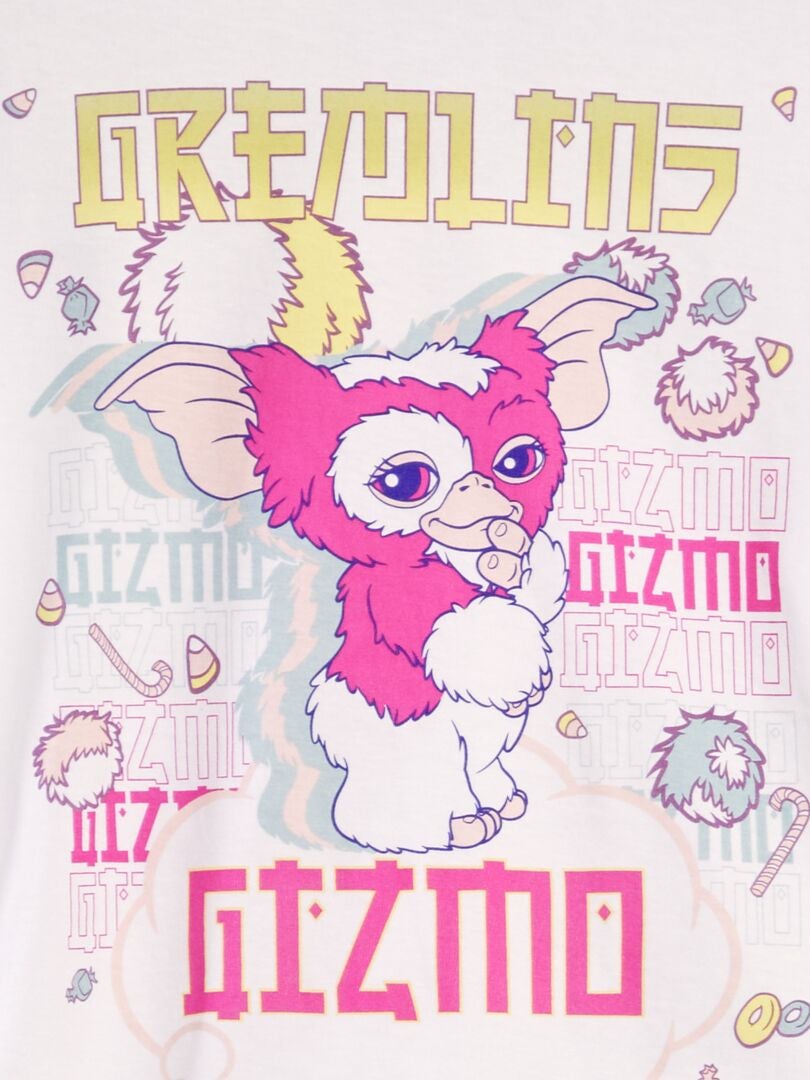 Camiseta de algodão 'Gremlins' - BRANCA