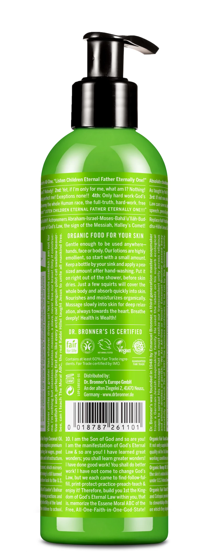 Organski losion za ruke i tijelo s pačuli limetom 240 ml - Dr. Bronner's