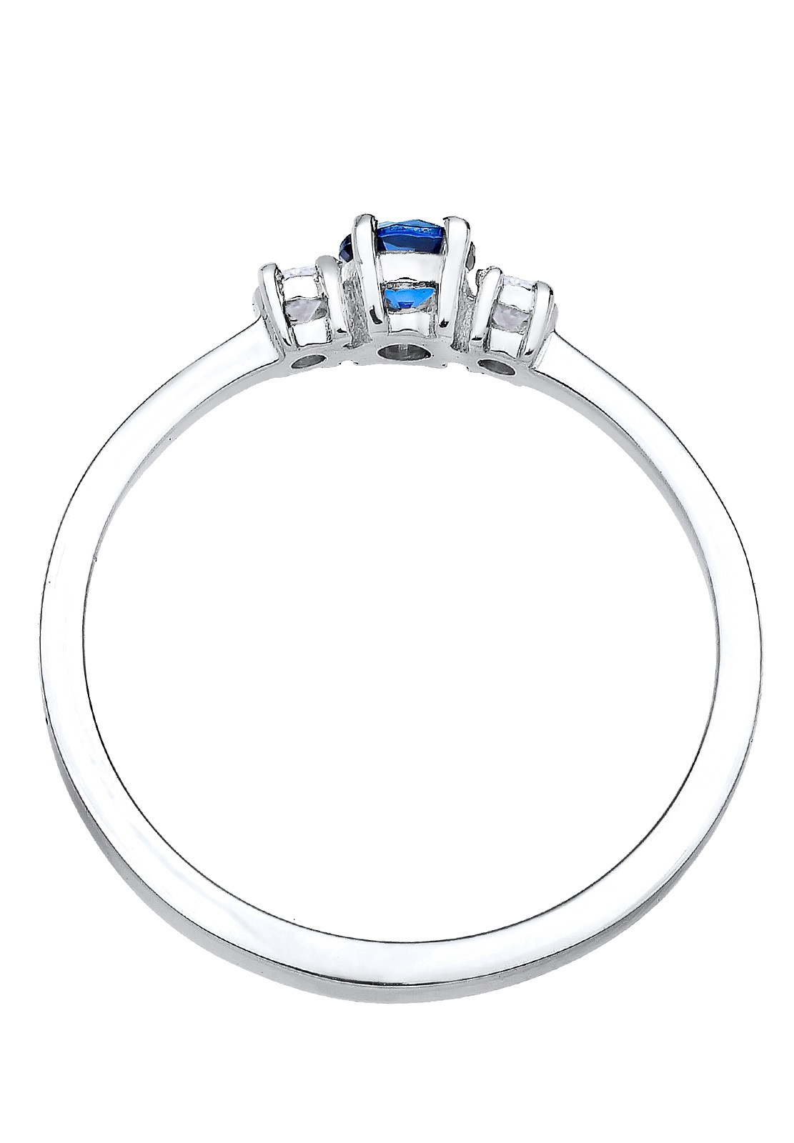 Elli Femmes Fiançailles Classique avec Saphir Synthétique et Cristaux de Zirconium en Argent Sterling 925