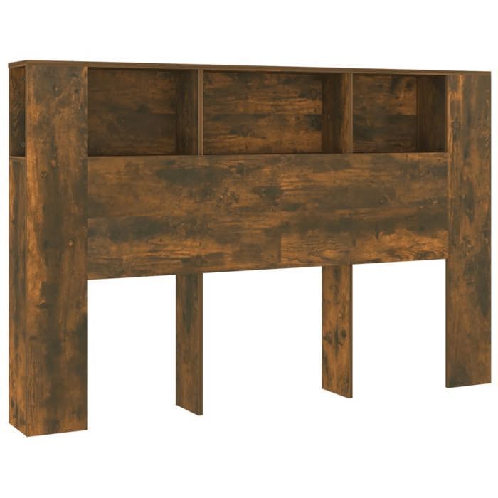 vidaXL Armoire de tête de lit chêne fumé 160x18,5x104,5 cm 817273