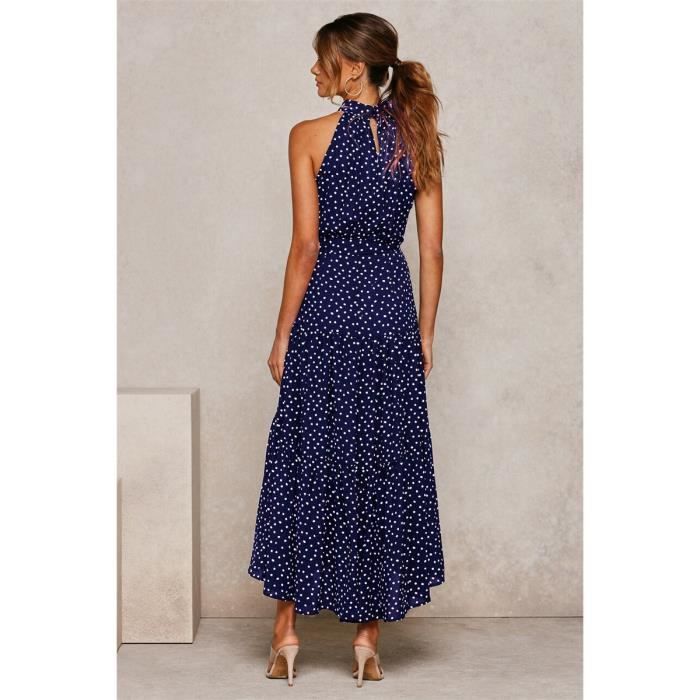 Vestido largo de playa sexy para mujer, talla grande, color azul.