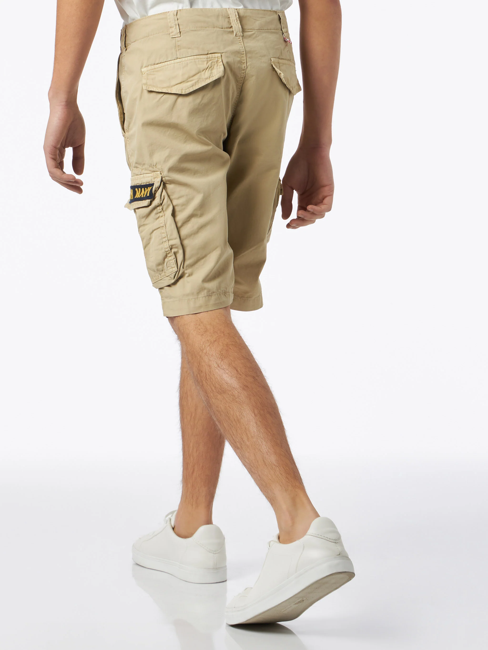 Beige katoenen cargoshorts voor heren