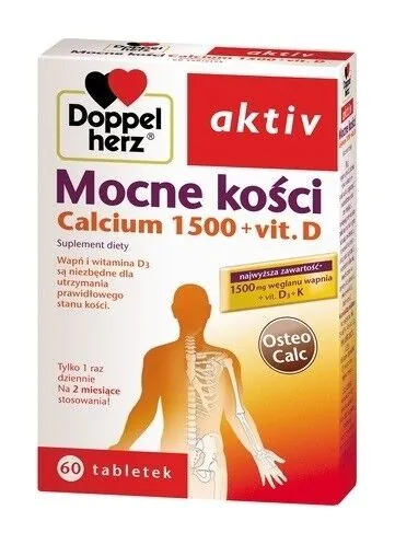Doppelherz Aktiv Mocne Kości Calcium 1500 + Vit. D3, Tabletki