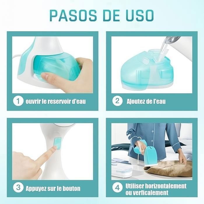 Plancha de vapor vertical, vaporizador portátil de mano para prendas de vestir, 1200 W, salida de vapor constante de 26 g/min, depósito de agua de 160 ml - Verde