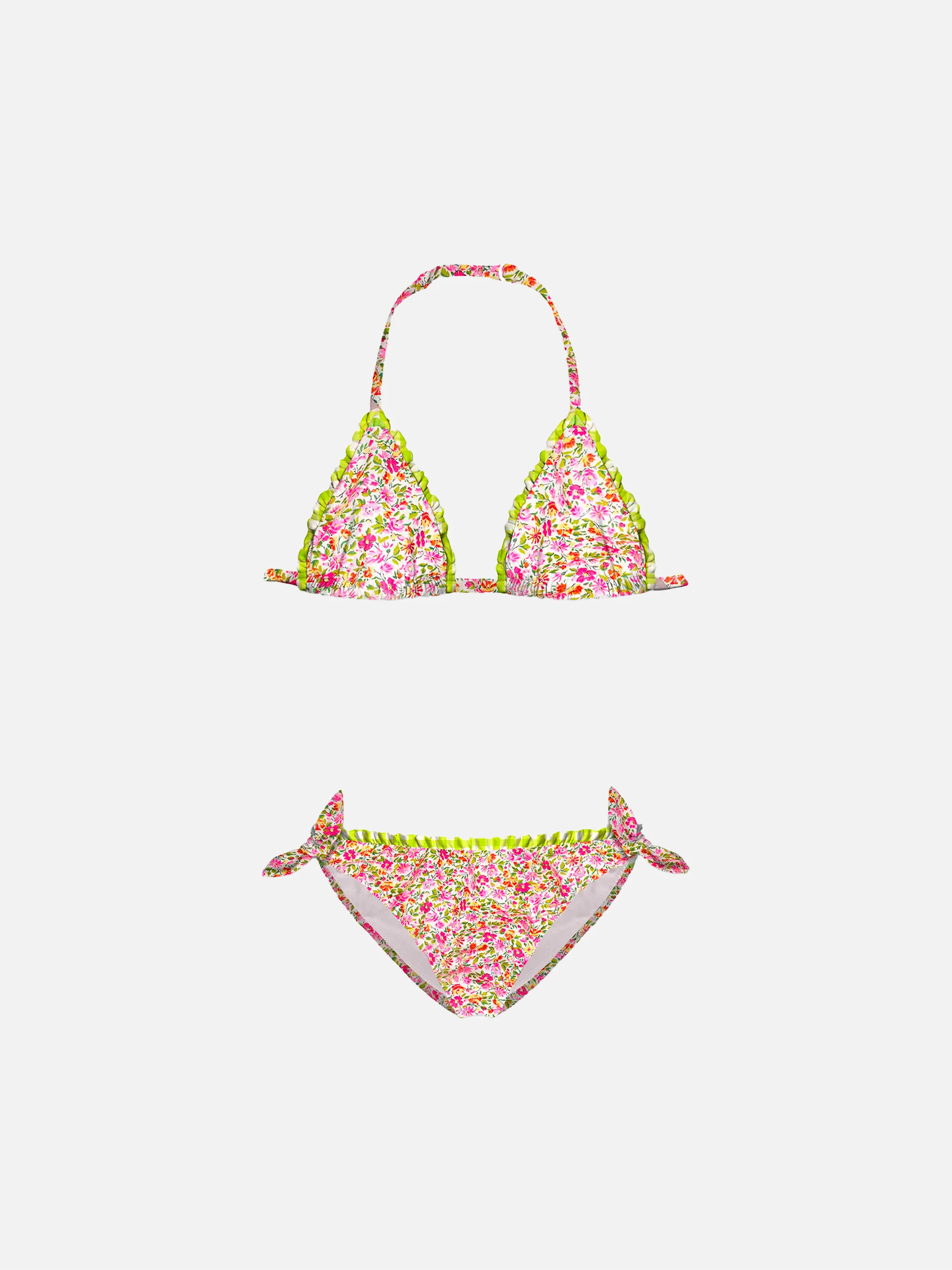 Bloemenprint driehoekige bikini voor meisjes | Gemaakt met Liberty-stof