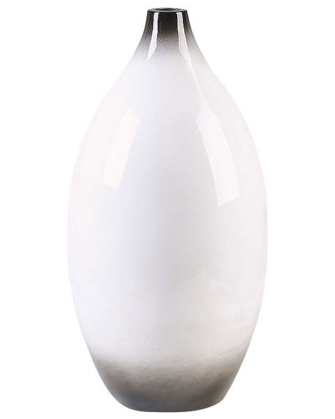 Dekoracyjny wazon z terakoty biały 46 cm
